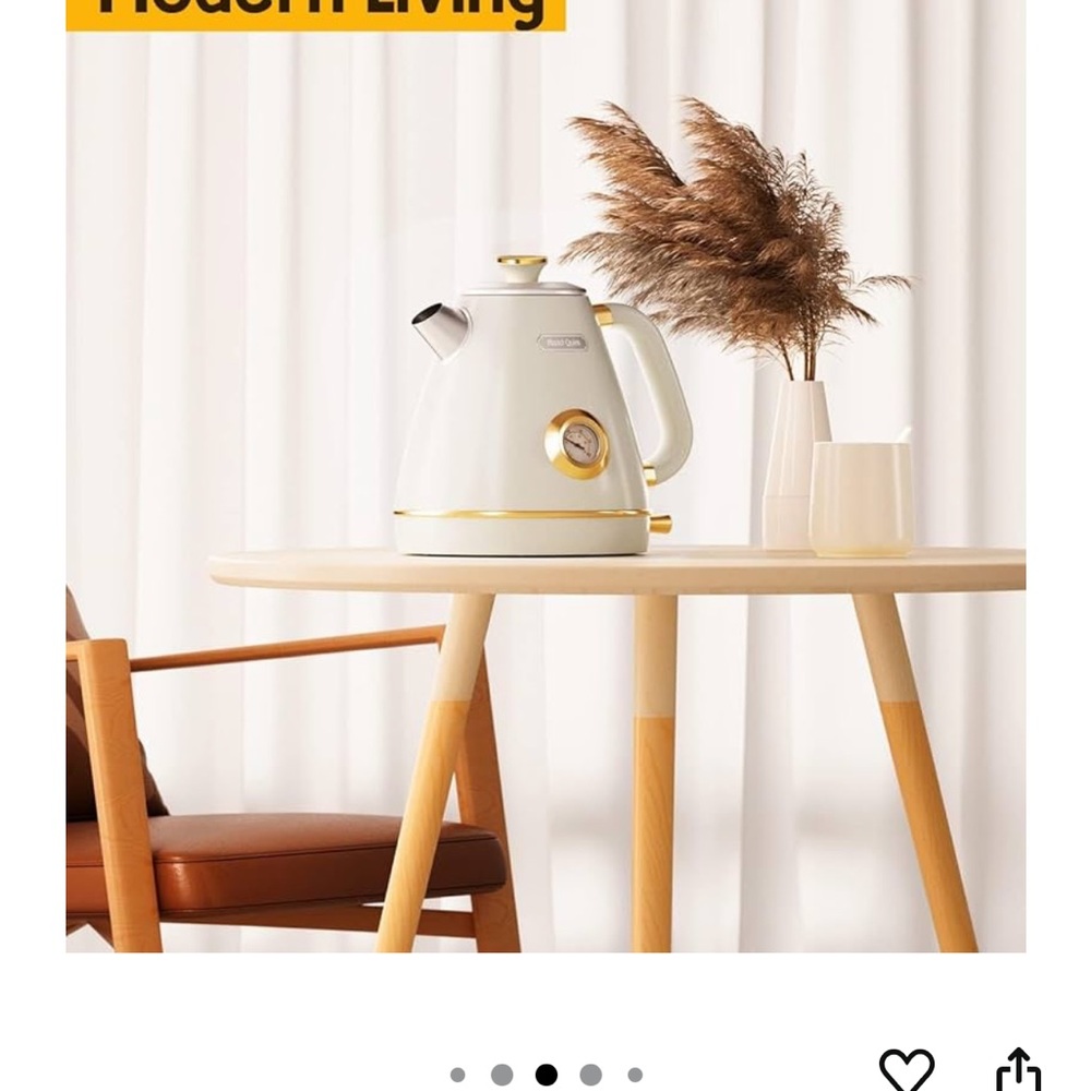 COPY - Hazel Quinn White and Gold Electric Kettle - Picture 9 of 11